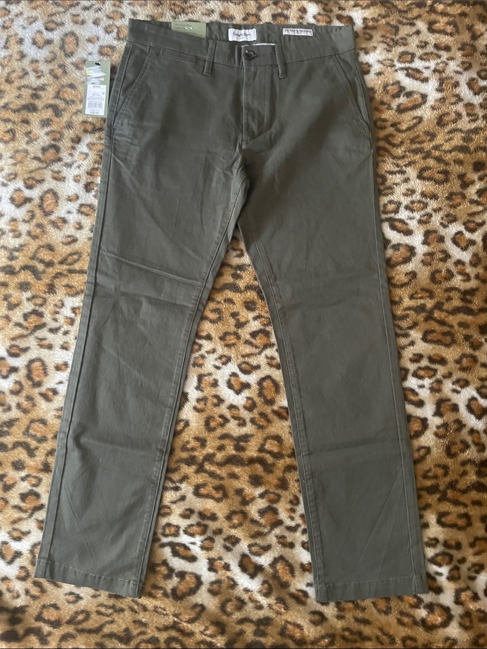 Target Men's Olive Chino Pants - Dark Olive